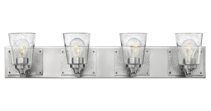 Hinkley Lighting Jackson 4 Light 33″ Wide Bathroom Sconce with Clear Seedy Glass Shades