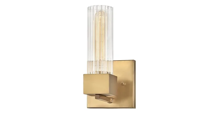 Hinkley Lighting Xander 1 Light 10″ Tall Bathroom Sconce with Clear Ribbed Glass
