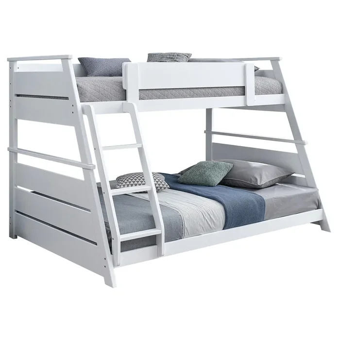 Holden White Wood Veneer Twin Over Full Bunk Bed