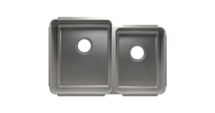 Home Refinements by Julien Classic 29-1/2″ x 19-1/2″ Undermount Double Basin Stainless Steel Kitchen Sink with 55/45 Basin Split