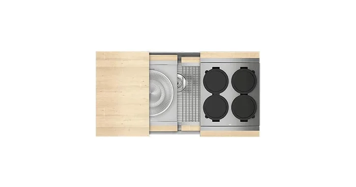 Home Refinements by Julien Smart Station 37-1/2″ x 19-5/8″ Undermount Single Basin Stainless Steel Kitchen Sink with Basin Rack, Colander, Cutting Board and Drain Board
