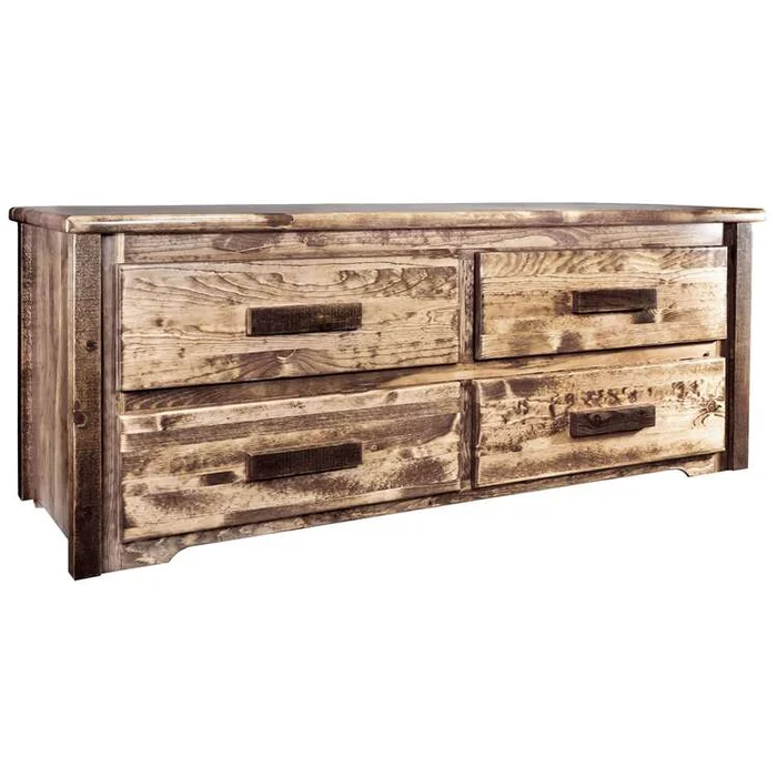 Homestead Collection 4 Drawer Sitting Chest, Stain & Clear Lacquer Finish