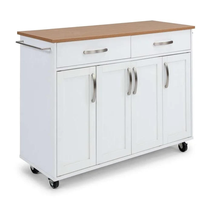 Homestyles – Storage Plus Off-White Kitchen Cart with doors – 4410-95