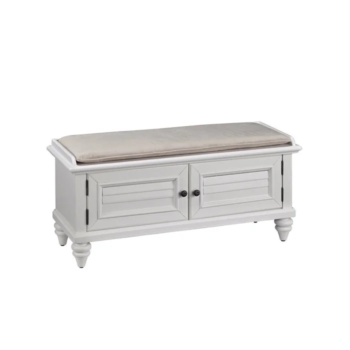Homestyles Furniture – Bermuda White Storage Bench – 5543-26