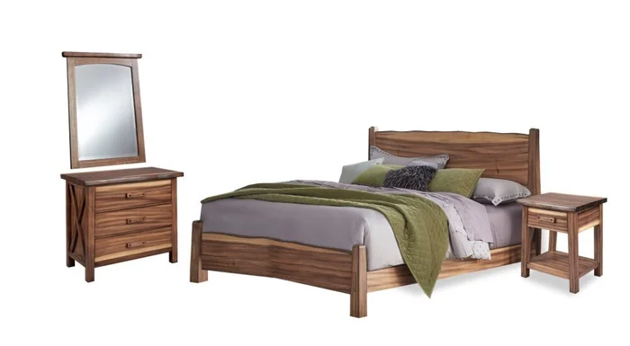 Homestyles Furniture – Forest Retreat Brown King Bed, Nightstand, Chest, and Mirror – 5185-621