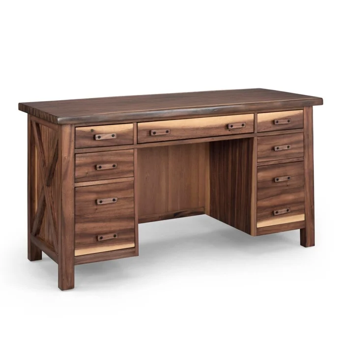 Homestyles Furniture – Forest Retreat Brown Pedestal Desk – 5185-18