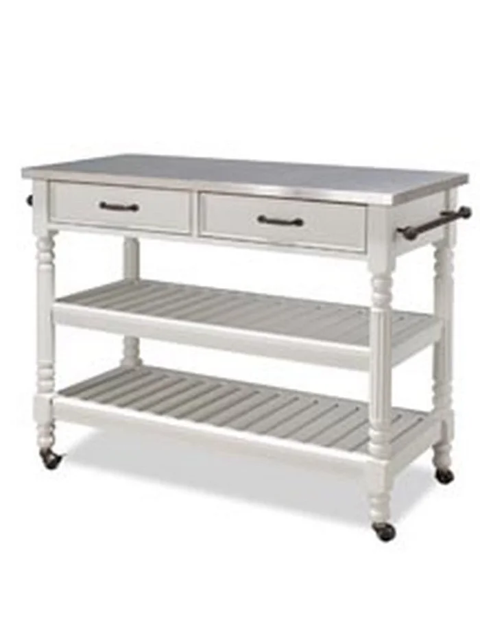 Homestyles Furniture – General Line White Kitchen Cart – 5219-95