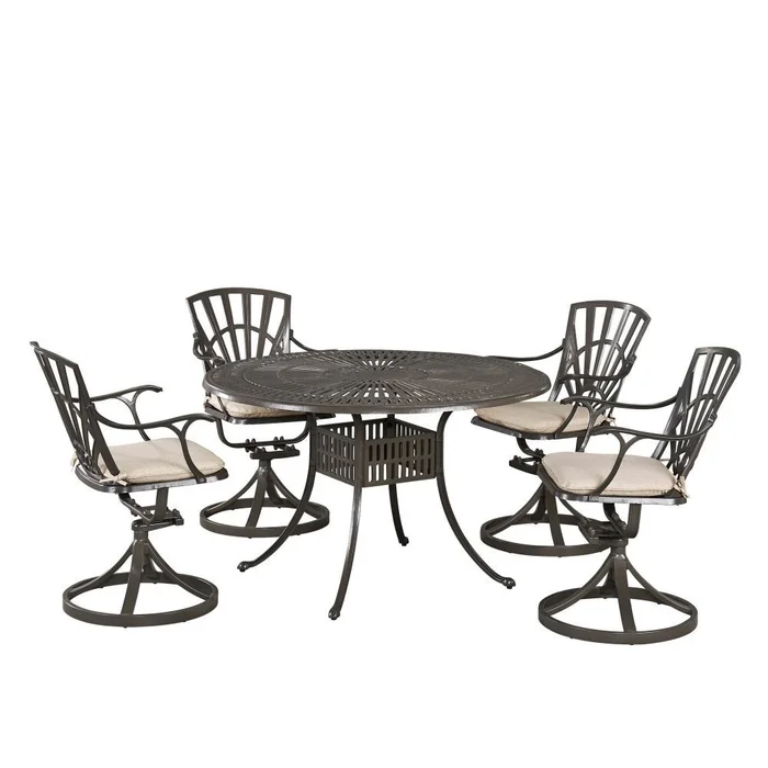 Homestyles Furniture – Grenada Taupe 5 Piece Dining Set with Cushions – 6661-325C