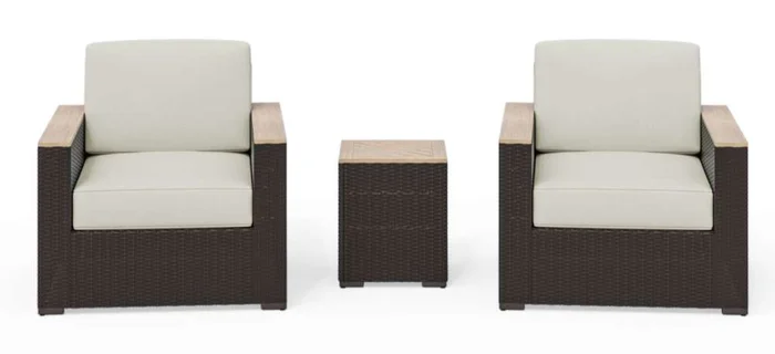 HomeStyles Furniture – Outdoor Side Table and Arm Chair Pair – 6800-11D-T