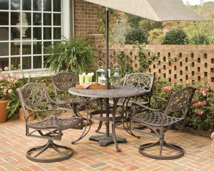 Homestyles Furniture – Sanibel Brown 5 Piece Dining Set – 6655-305