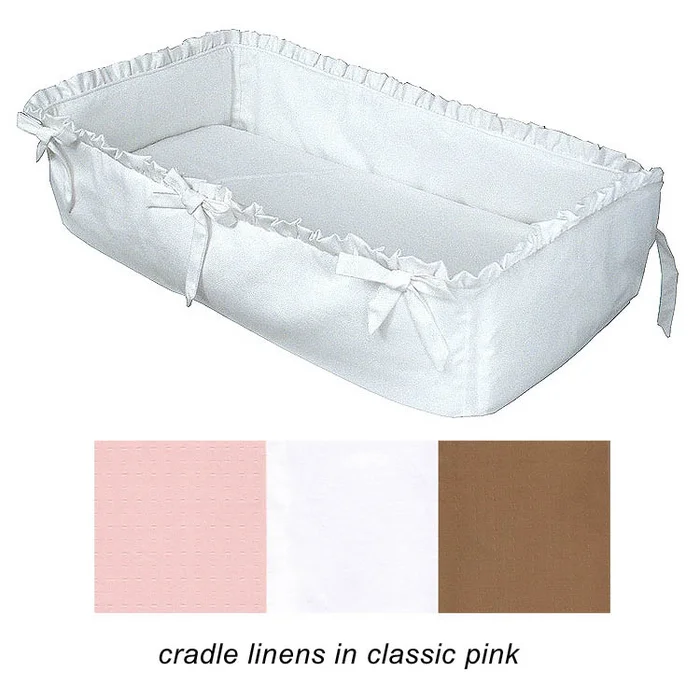 Hoohobbers Classic Pink 3 Piece Cradle Bedding Set