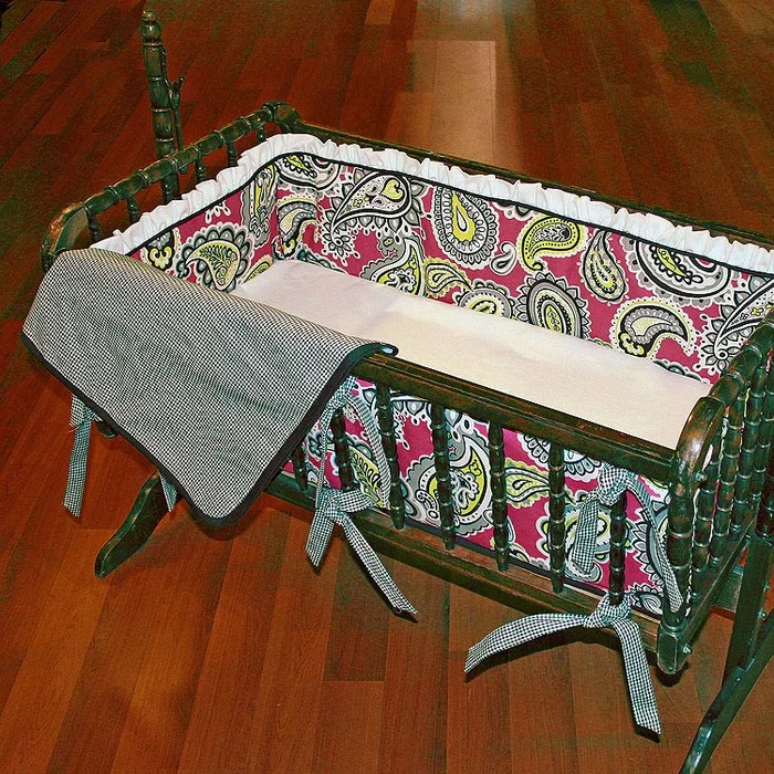 Hoohobbers Pink Whimsey 3 Piece Cradle Bedding Set