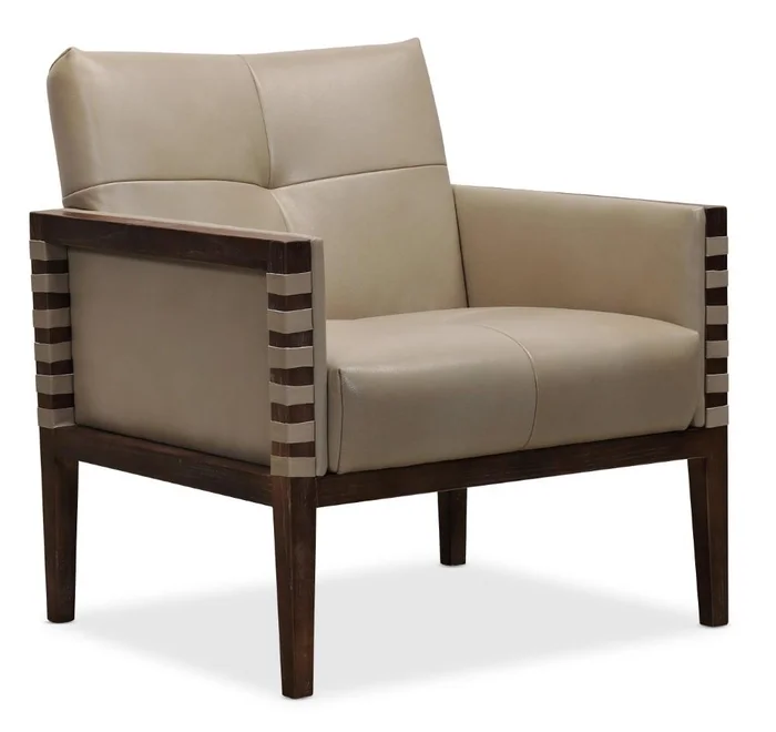 Hooker Furniture – Carverdale Leather Club Chair w/Wood Frame – CC401-082