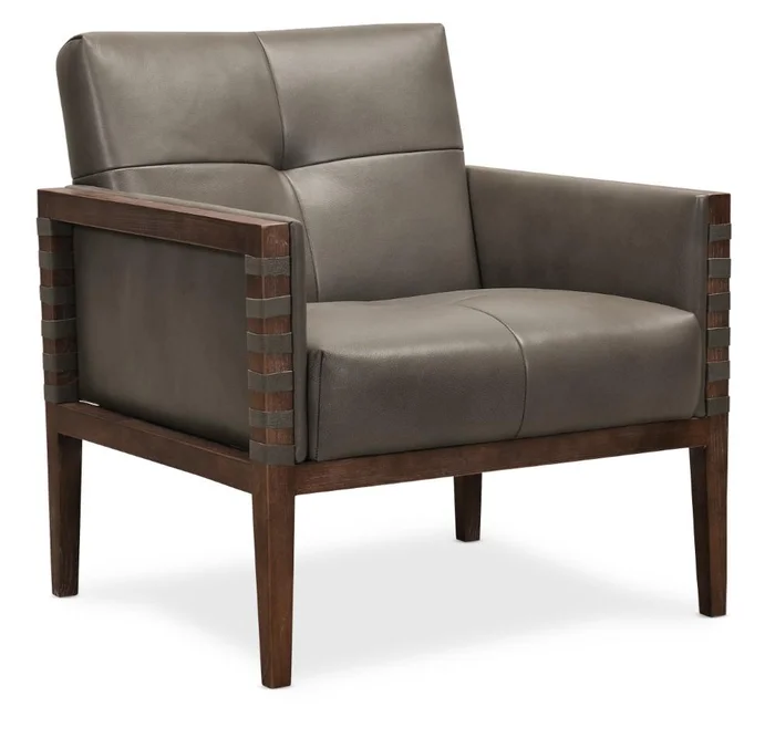 Hooker Furniture – Carverdale Leather Club Chair w/Wood Frame – CC401-095