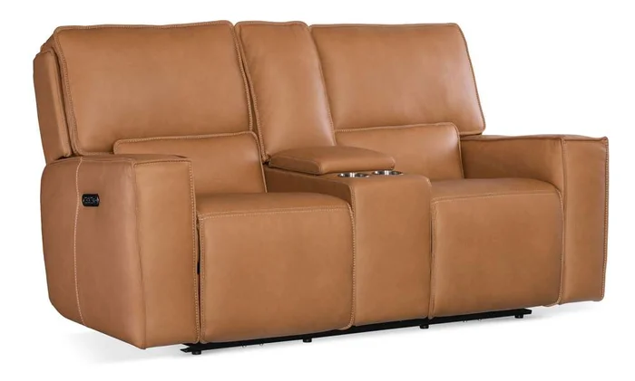 Hooker Furniture – Miles Zero Gravity Power Console Loveseat w/Power Headrest – SS727-PHZC2-084