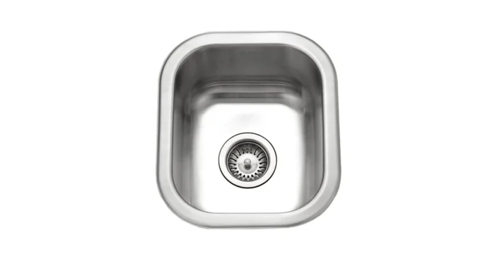 Houzer Club 12-3/8″ Undermount Single Basin Stainless Steel Bar Sink with Basket Strainer