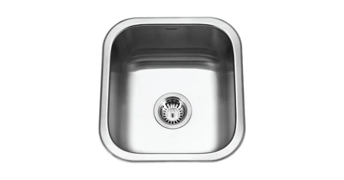 Houzer Club 16-1/4″ Undermount Single Basin Stainless Steel Bar Sink with Basket Strainer