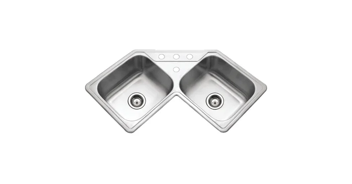 Houzer Legend 31-7/8″ Drop In Double Basin Stainless Steel Kitchen Sink with Basket Strainer