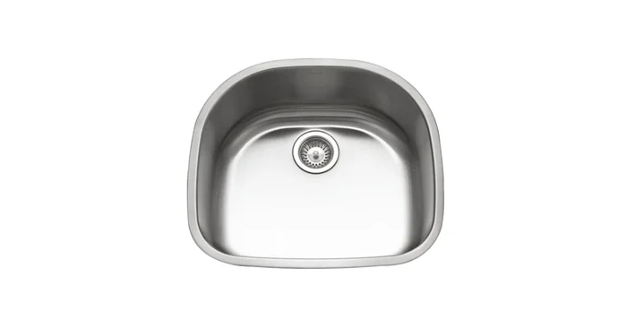 Houzer Medallion Designer 23-11/16″ Undermount Single Basin Stainless Steel Kitchen Sink with Basket Strainer