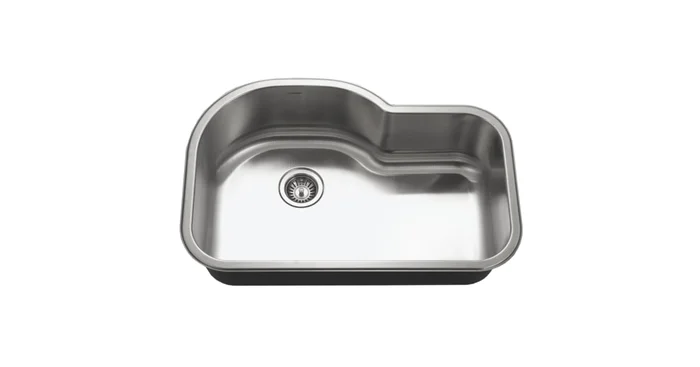 Houzer Medallion Designer 31-1/2″ Undermount Single Basin Stainless Steel Kitchen Sink with Basket Strainer