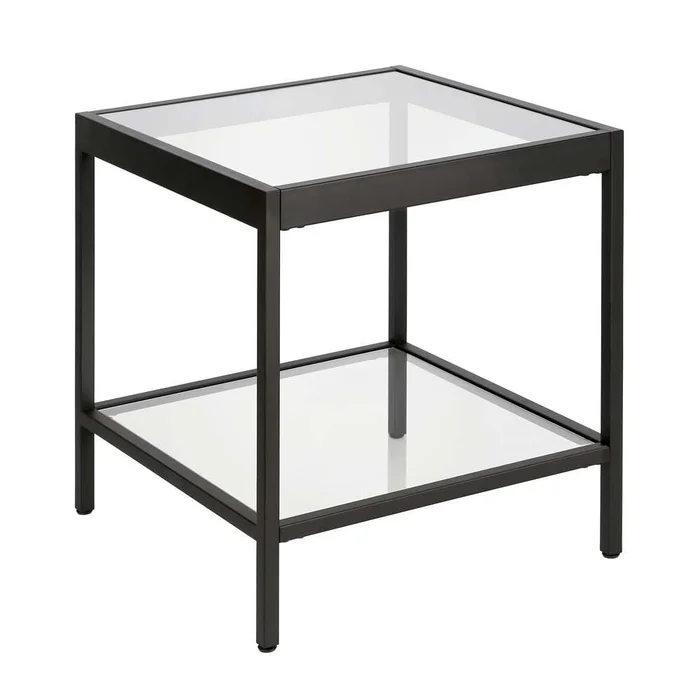 Hudson & Canal – Alexis 20in Wide Square Side Table in Blackened Bronze – ST0379