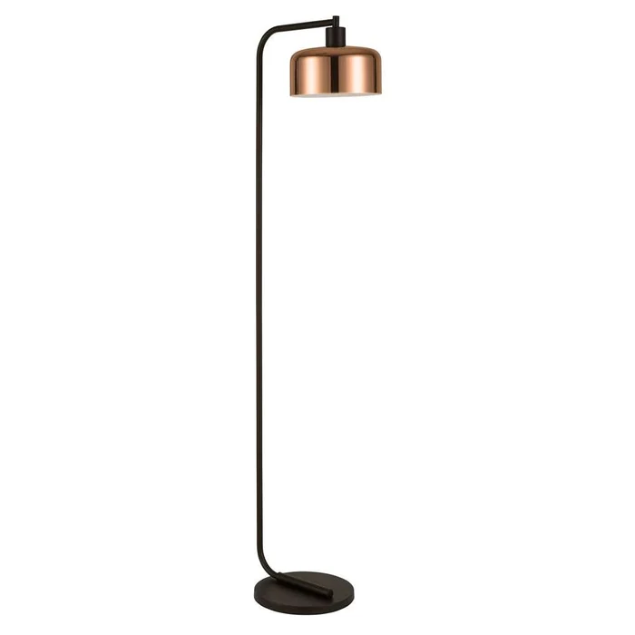 Hudson & Canal – Cadmus 57in Tall Floor Lamp with Metal Shade in Blackened Bronze/Copper/Copper – FL0005