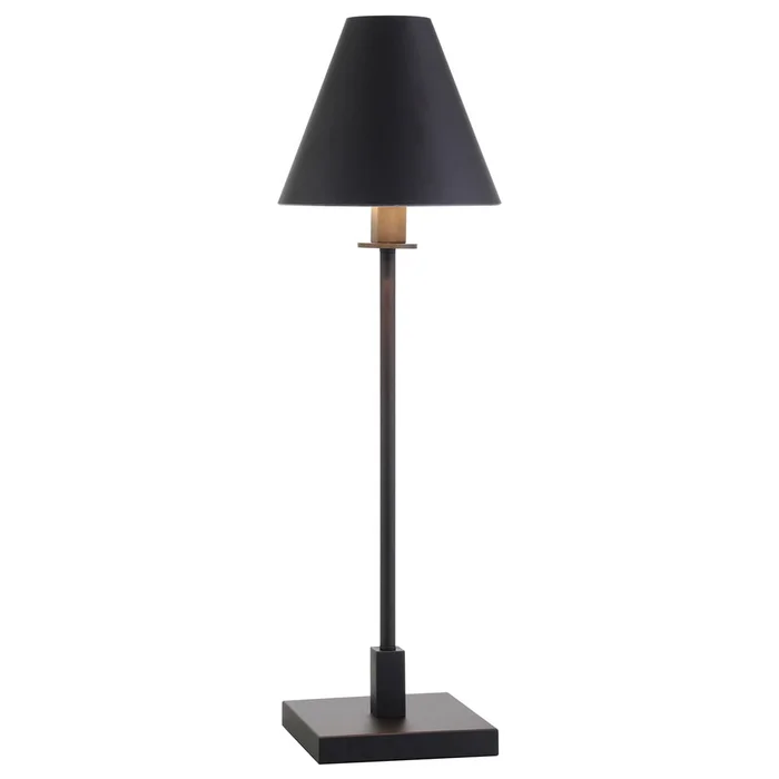 Hudson & Canal – Clement 28in Tall Table Lamp with Metal Shade in Blackened Bronze/Blackened Bronze – TL1909