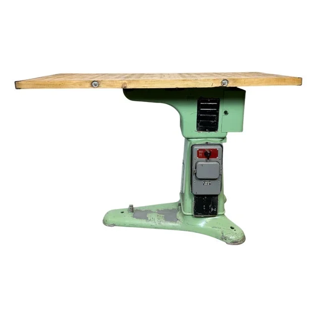 Industrial Green Cast Iron Table, 1960s