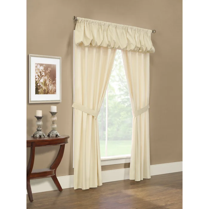 Ivory 100% Polyester Rod Pocket Curtains 80×63 Inches