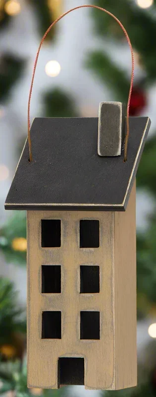 Ivory Saltbox House Ornament