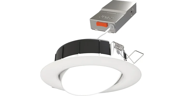 Juno Lighting Contractor Select Wafer 4″ Wide Switchable CCT Integrated LED Adjustable Canless Recessed Trim