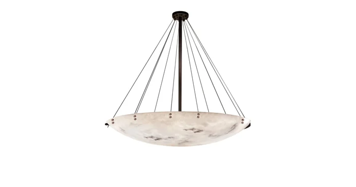 Justice Design Group Lumenaria 72″ Wide Finials 16 Light Bowl Shaped Multi Light Pendant