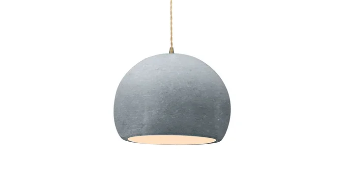 Justice Design Group Radiance 13″ Wide LED Pendant with Twisted Beige Cord and Concrete Shade