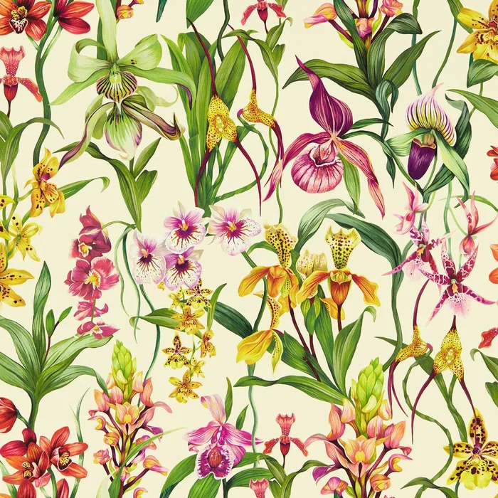 Kalina Wallpaper – Parchment/Forest/Azalea – HC4W113009 – Harlequin