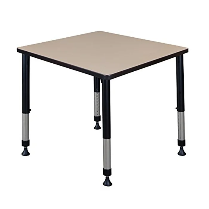 Kee 30″ Square Height Adjustable Classroom Table – Beige