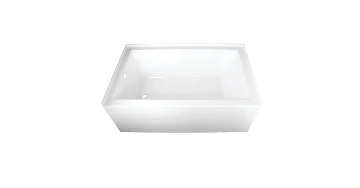 Kingston Brass Aqua Eden 60″ Three Wall Alcove Acrylic Soaking Tub with Left Drain Drilling and Overflow