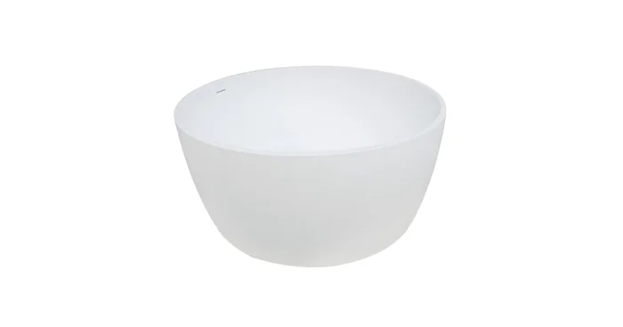 Kingston Brass Arcticstone 52″ Free Standing Solid Surface Soaking Tub with Center Drain Assembly and Overflow – Includes Tub Filler