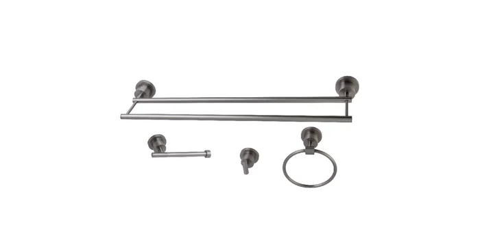 Kingston Brass Concord 4 Piece Bathroom Package with 24″ Towel Bar, Robe Hook, Toilet Paper Holder