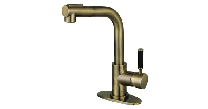 Kingston Brass Kaiser 1.8 GPM Single Hole Pull Out Kitchen Faucet – Includes Escutcheon