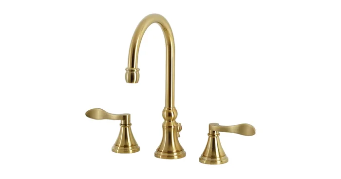 Kingston Brass NuFrench 1.2 GPM Widespread Bathroom Faucet with Pop-Up Drain Assembly