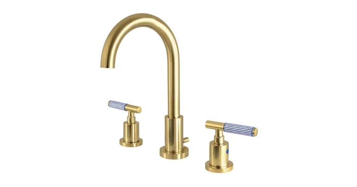 Kingston Brass Synchronous 1.2 GPM Widespread Bathroom Faucet with Pop-Up Drain Assembly