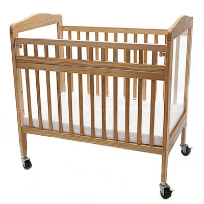 LA Baby Berkshire Crib with Safety Gate in Natural