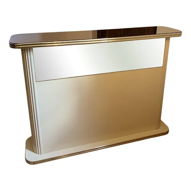 Lacquered Wood Bar with Mirrored Shelf, 1970s