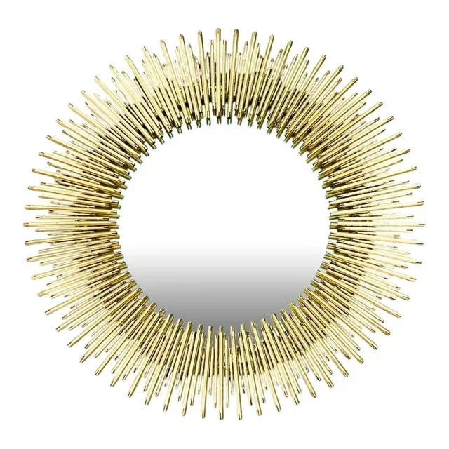 Large Indian Sunburst Brass Mirror