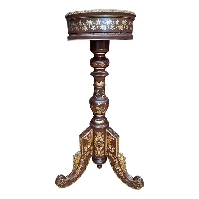Late 19th Century Red Painted and Gilt Japonisme Plant Stand
