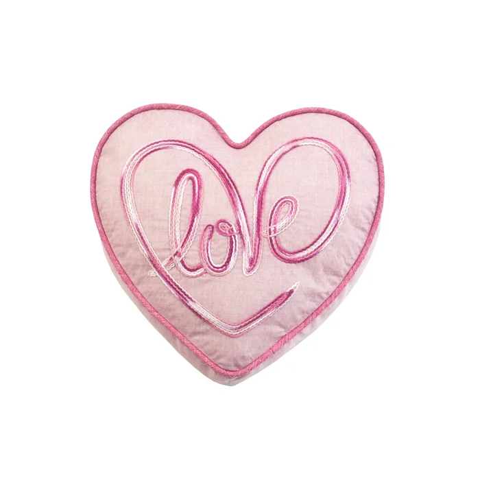 Lea Unlimited Love Heart Accent Pillow in Pink