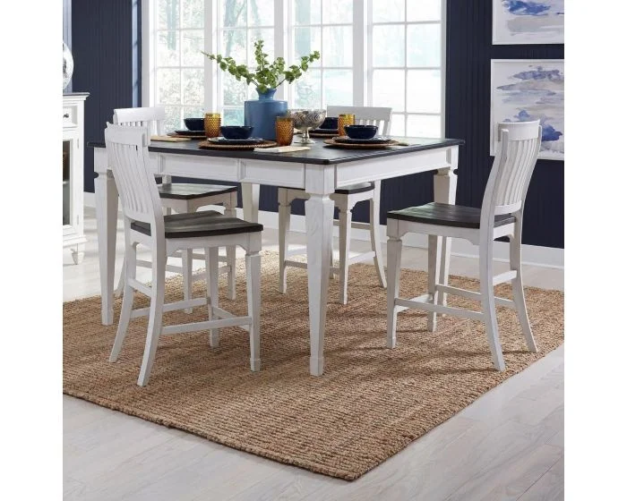 Liberty Furniture Allyson Park Counter Height Leg Dining Set in Wirebrushed White