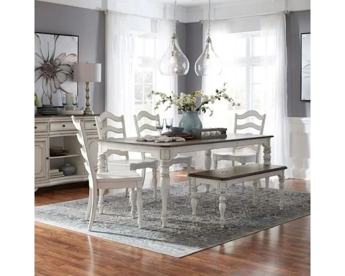 Liberty Furniture Magnolia Manor Leg Dining Set in Antique White #C2000S