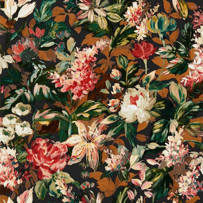 Lilum Wallpaper – Russet/Noir – Clarke & Clarke