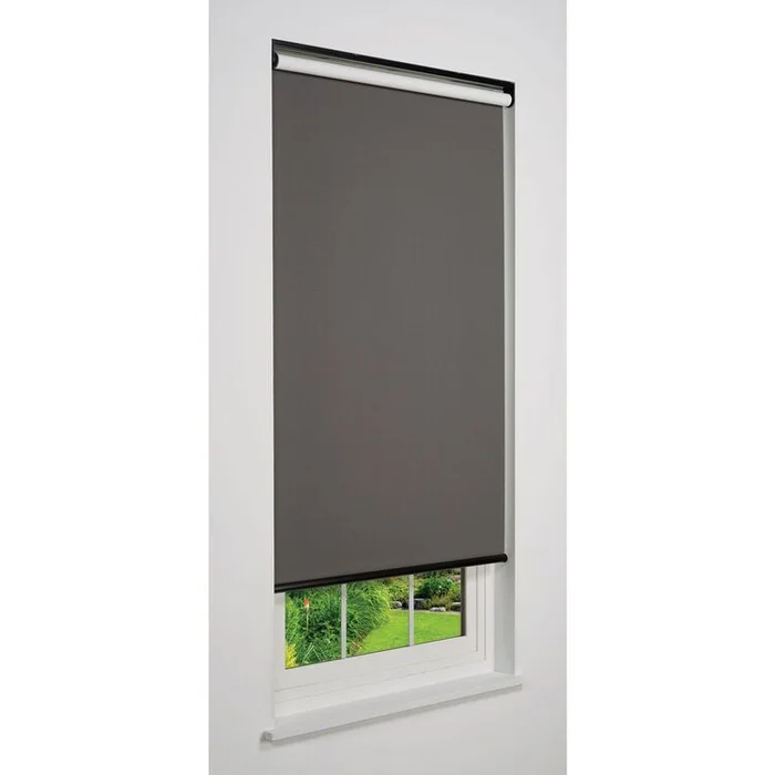 Linen Avenue Cordless Blackout Roller Shade, Dark Grey 32 W x 66 H